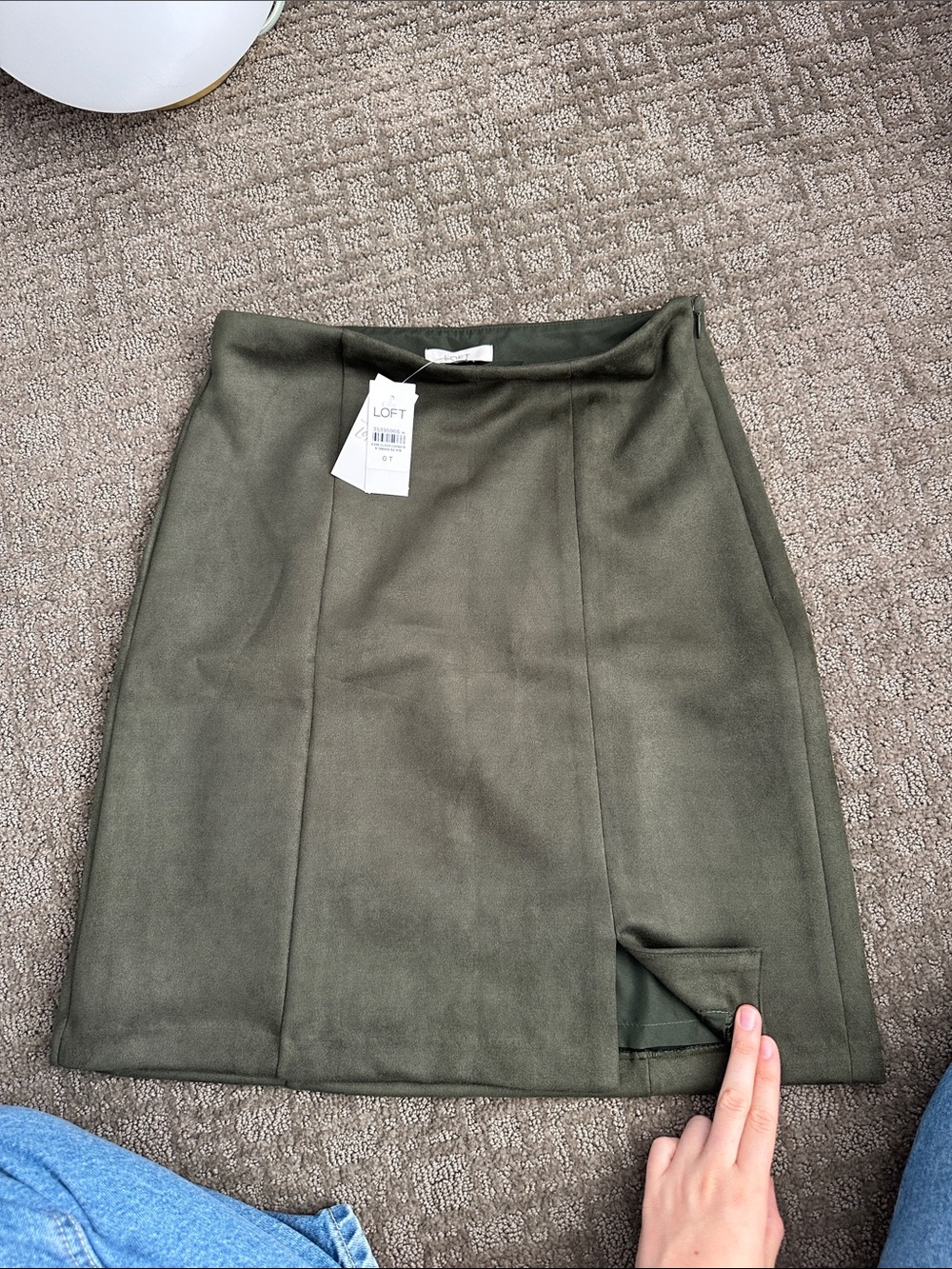 LOFT Olive A-Line Mini Skirt
